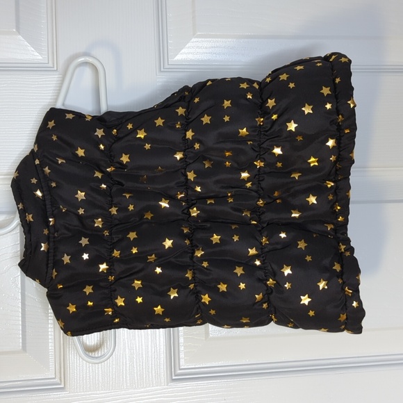Healthtex Black with Shiny Gold Star Puffer Vest - Picture 3 of 10